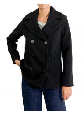 Cappotto corto tinta unita con bottoni 